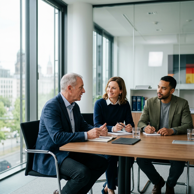 Professionelles Meeting mit Consulting und Dialog
